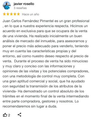 Javier Rosello review | JC Pimentel Real Estate